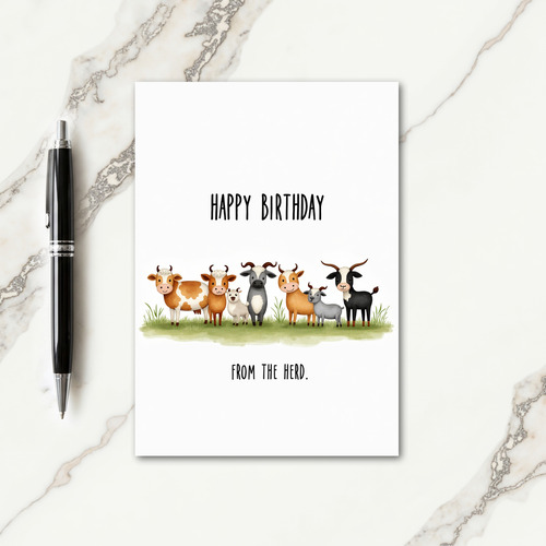 Joyful Farm Animals Birthday Card