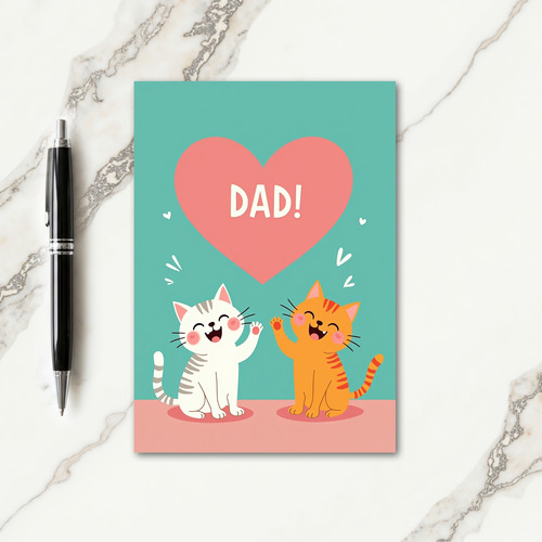 Joyful Fathers Day Cat Card