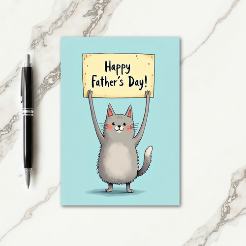 Joyful Fathers Day Feline Card