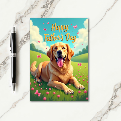 Joyful Fathers Day Meadow Scene Card
