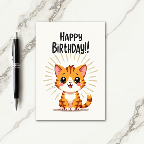Joyful Feline Birthday Card