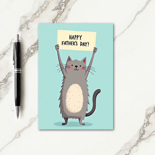 Joyful Feline Fathers Day Card