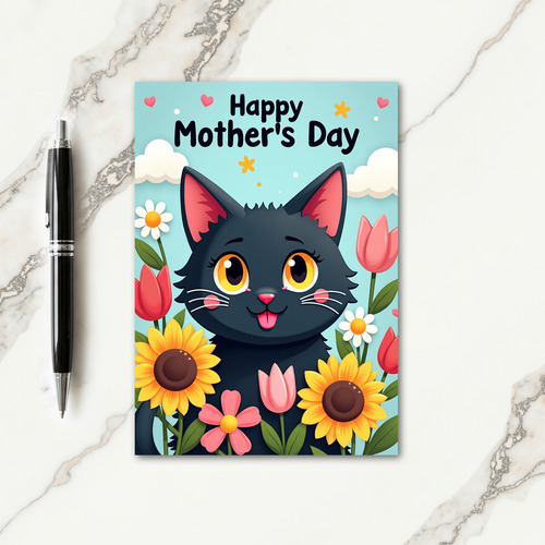Joyful Feline Mothers Day Card