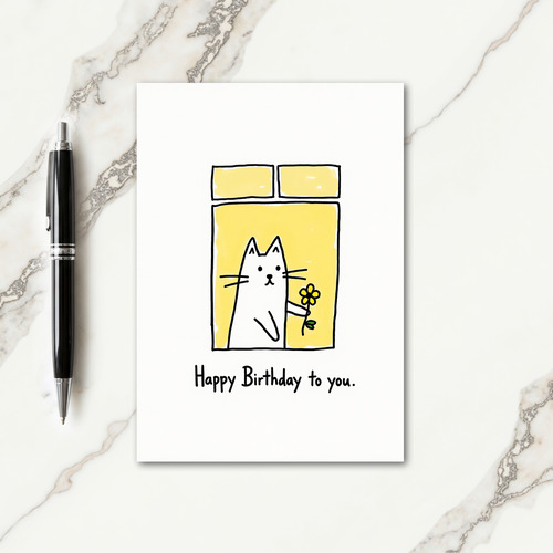 Joyful Feline Window Card