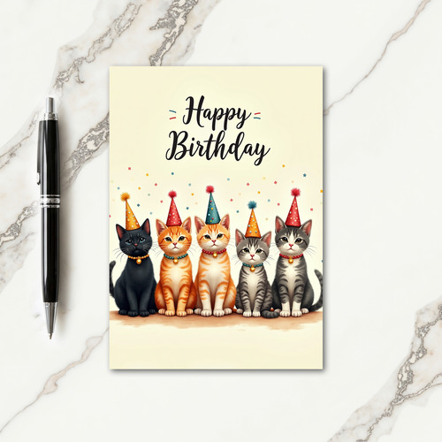 Joyful Felines Birthday Card