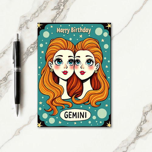 Joyful Fiery Hair Birthday Card