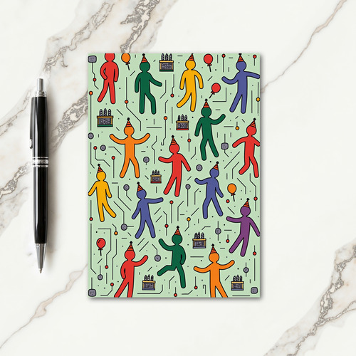 Joyful Figures Birthday Card