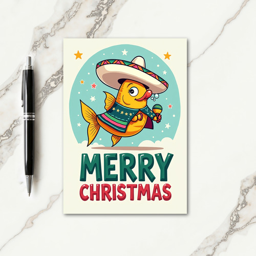 Joyful Fish Christmas Card