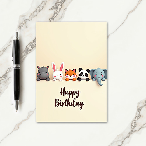 Joyful Five Animals Card