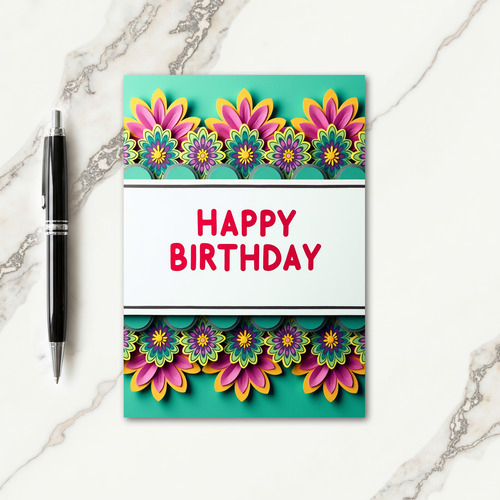 Joyful Floral Art Birthday Card