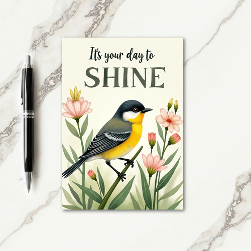Joyful Floral Bird Card