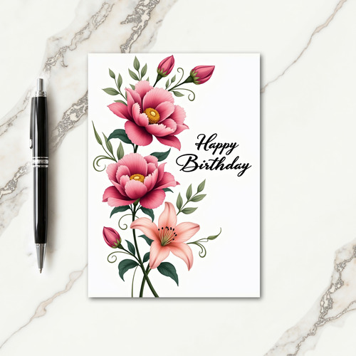 Joyful Floral Cascade Card