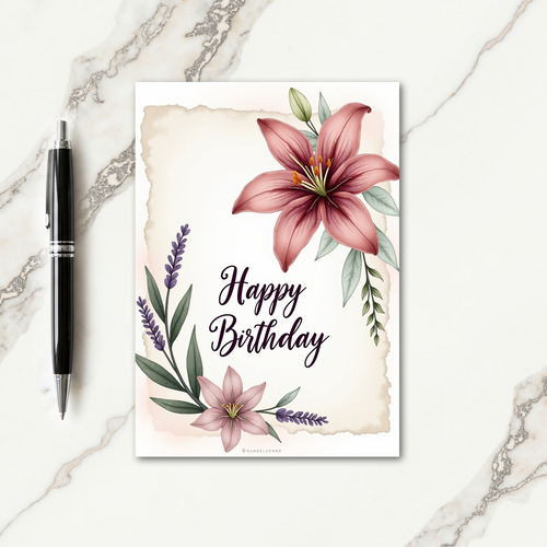 Joyful Floral Frame Birthday Card