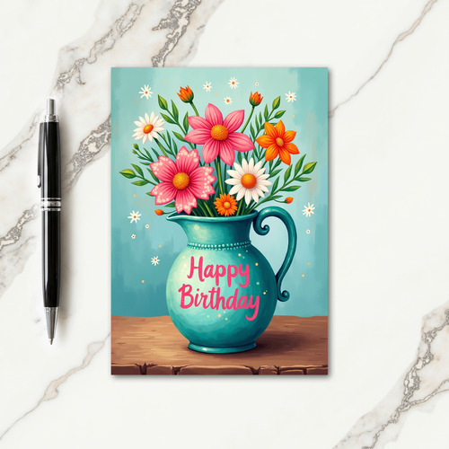 Joyful Floral Pitcher Card