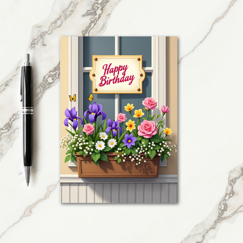 Joyful Floral Window Box Card