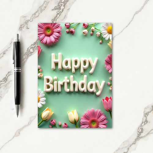 Joyful Flower Border Card