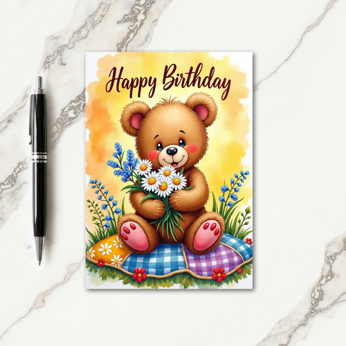 Joyful Fluffy Character Birthday Card