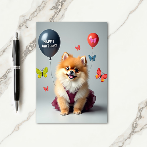 Joyful Fluffy Dog Card