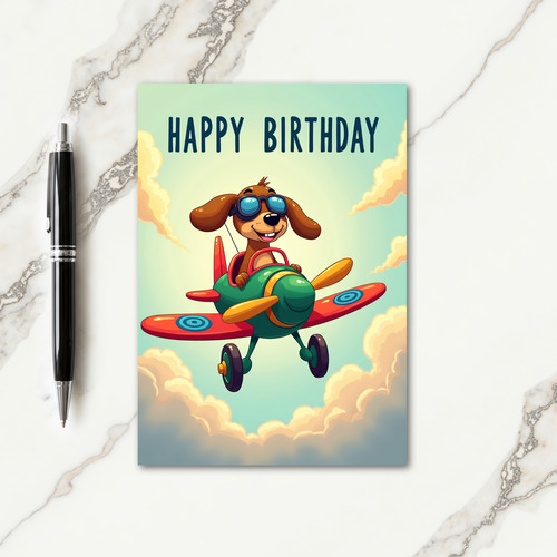 Joyful Flying Dog Card
