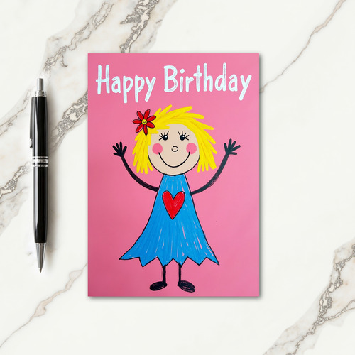 Joyful Folk Art Birthday Card