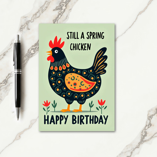 Joyful Folk Bird Birthday Card