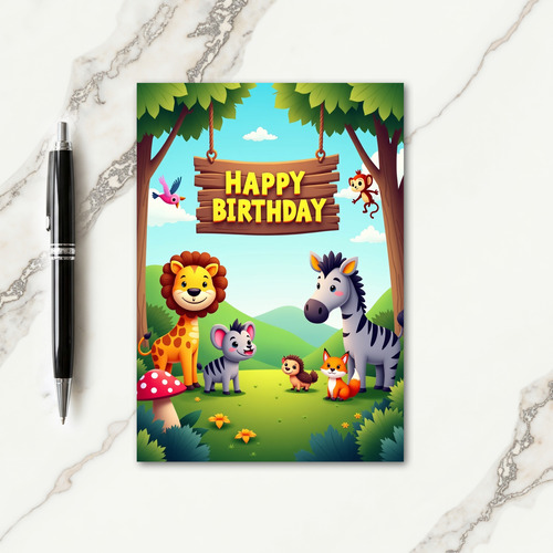 Joyful Forest Animals Card