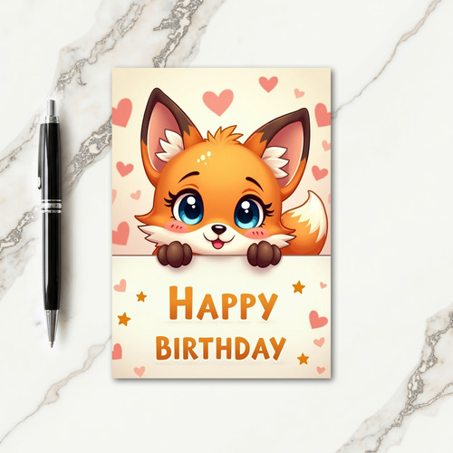 Joyful Fox Art Card