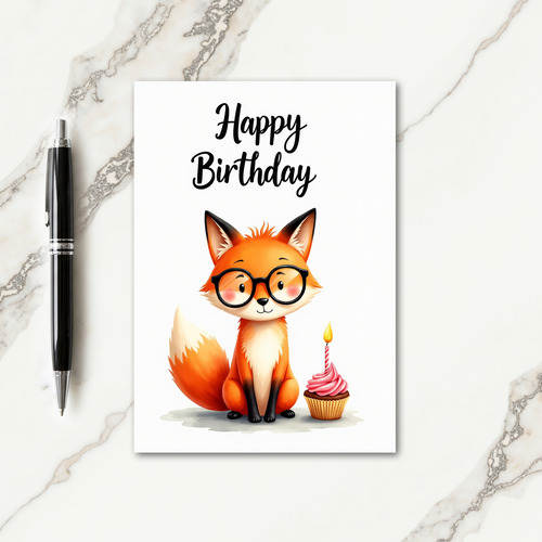 Joyful Fox Cupcake Card