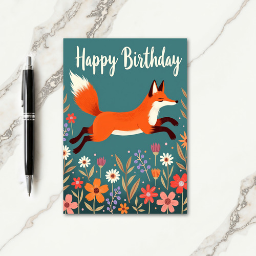 Joyful Fox Illustration Card