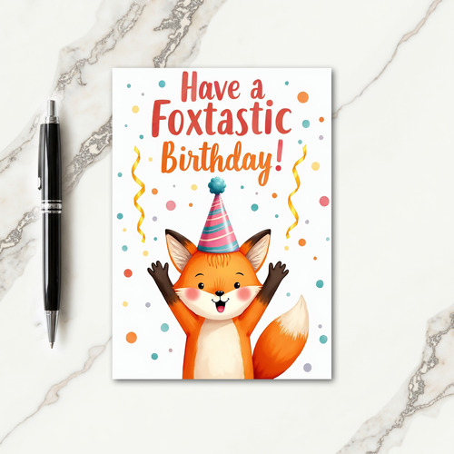 Joyful Fox Party Card