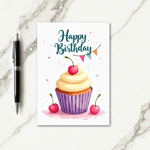 Joyful Frosted Cupcake Card