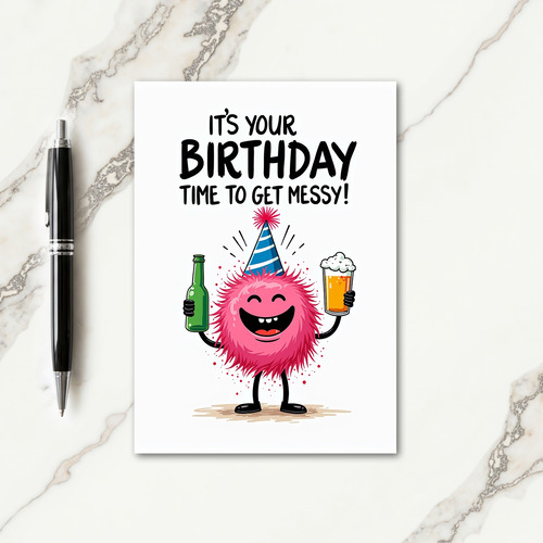 Joyful Fuzzy Birthday Card