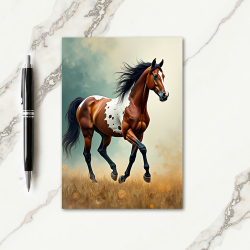 Joyful Galloping Horse Card