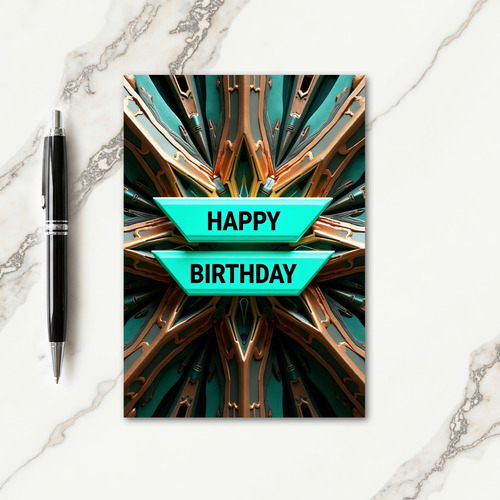 Joyful Geometric Metallic Card