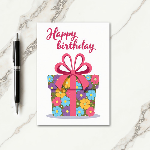 Joyful Gift Box Birthday Card