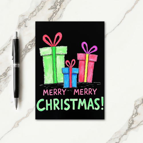 Joyful Gift Boxes Christmas Card