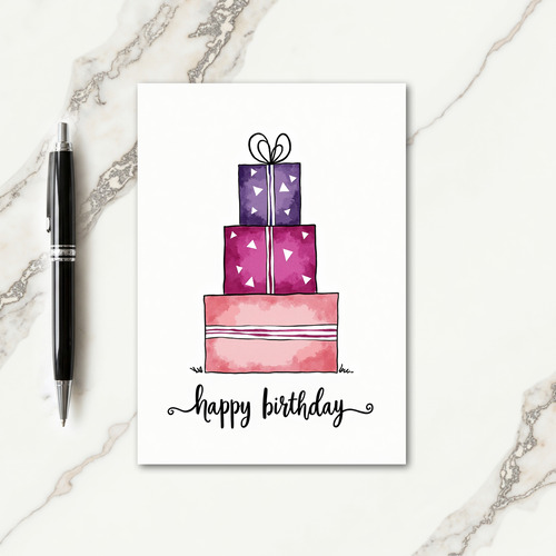 Joyful Gift Stack Birthday Card