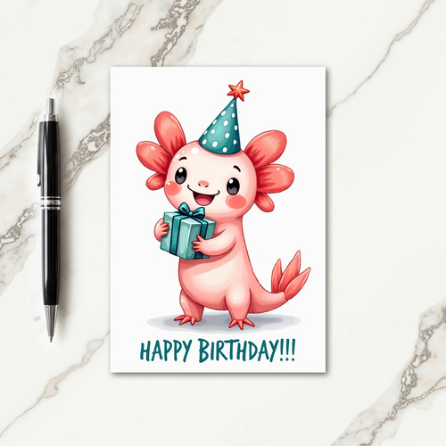 Joyful Gilled Creature Birthday Card