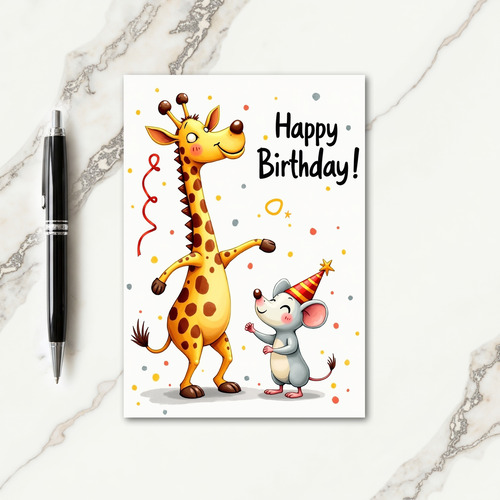 Joyful Giraffe Birthday Card