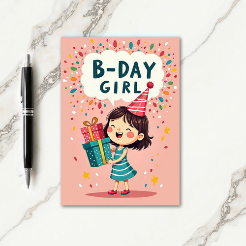 Joyful Girl Birthday Card