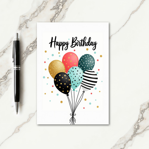 Joyful Glitter Balloons Card