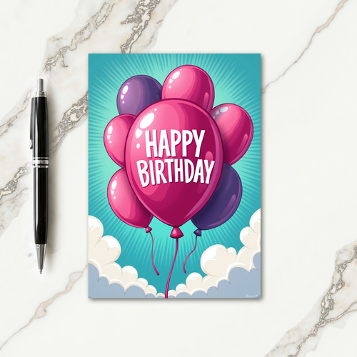 Joyful Glossy Balloons Card