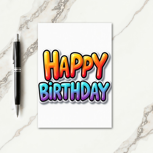 Joyful Glossy Birthday Card