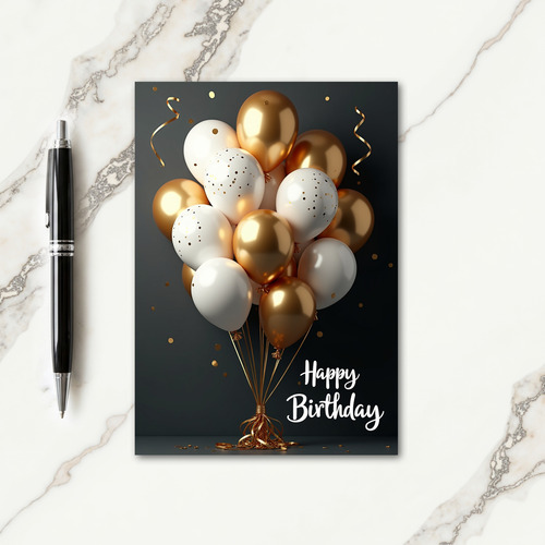 Joyful Gold Balloon Card
