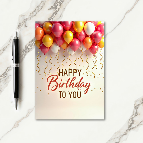 Joyful Gold Sphere Birthday Card