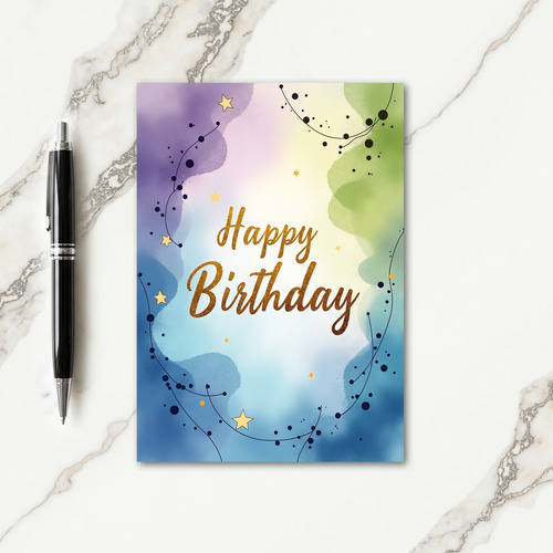 Joyful Gold Watercolor Card
