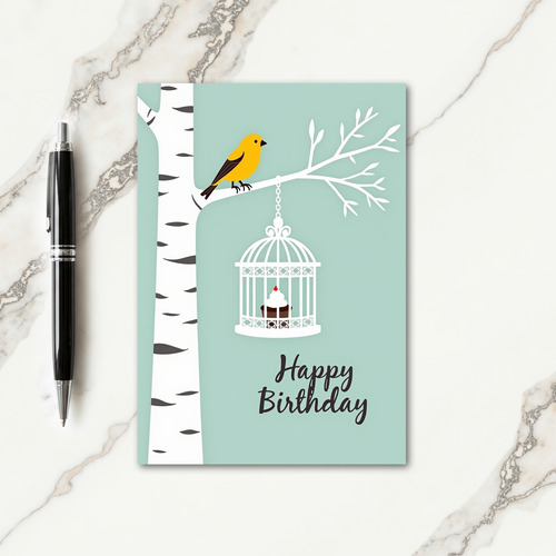 Joyful Golden Bird Card