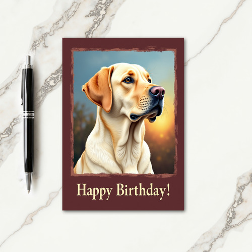 Joyful Golden Dog Birthday Card
