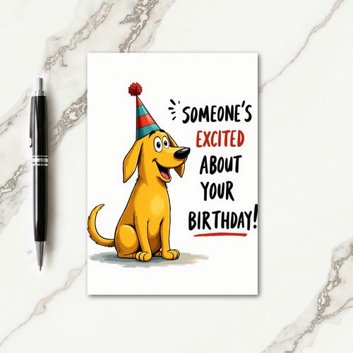 Joyful Golden Dog Card