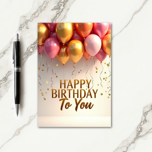 Joyful Golden Orb Birthday Card